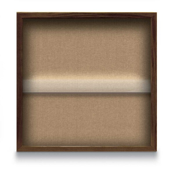 United Visual Products Outdoor Enclosed Combo Board, 48"x36", Satin Frame/White Porc & Amethyst UVCB4836OD-WHTPORC-AMETHY - main